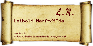 Leibold Manfréda névjegykártya